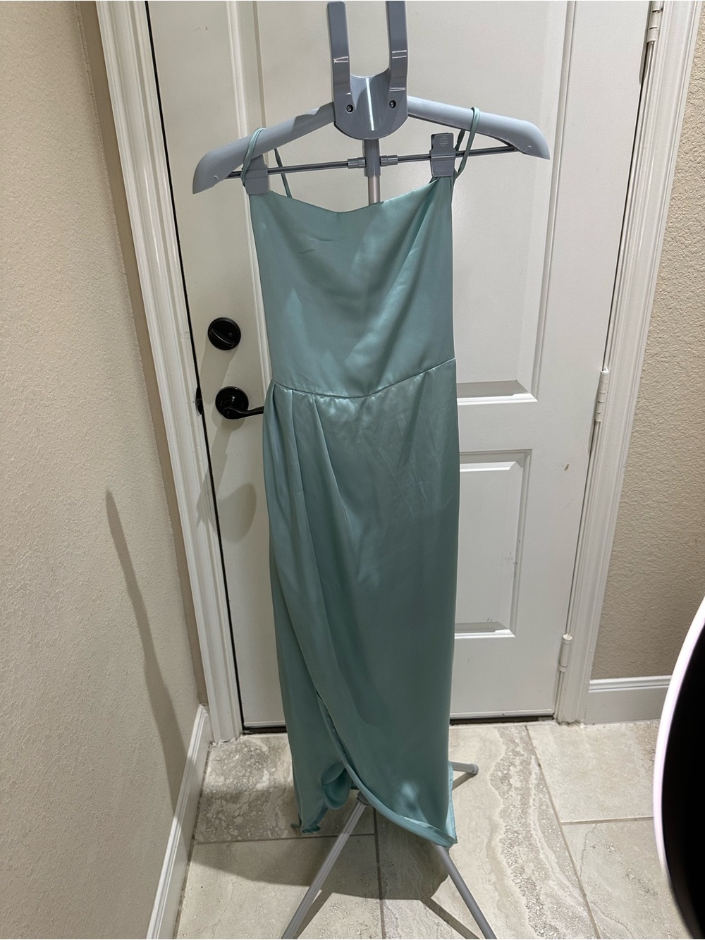 Lucy in the Sky Sage Green Satin Dress